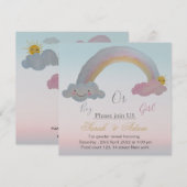 Révélation de genre et invitation au baby shower (Devant / Derrière)