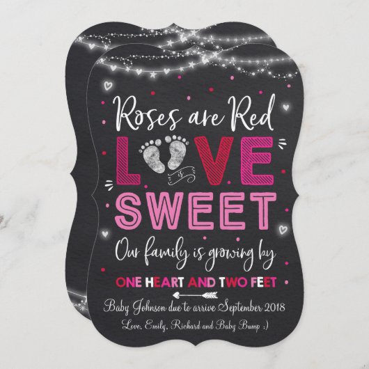 Révélation de la Faire-part de grossesse de Valent (Devant / Derrière)