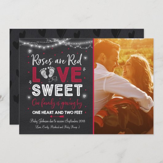 Révélation de la Faire-part de grossesse de Valent (Devant / Derrière)