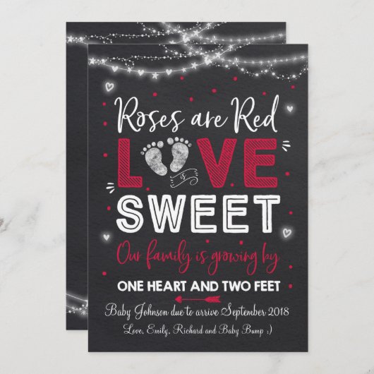 Révélation de la Faire-part de grossesse de Valent (Devant / Derrière)