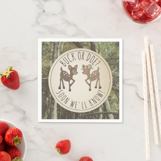 Reveleerviering Geslacht Baby Herten Camouflage Servet (Insitu)