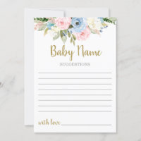 Révéler le genre Baby Name suggestions Invitation