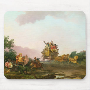 Revelers on a Coach, c.1785-90 (olie op canvas) Muismat