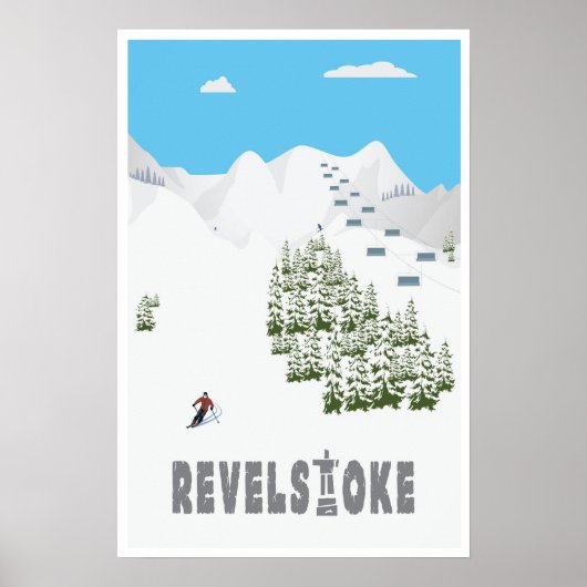 Revelstoke, B.C. Canada, Ski Poster (Voorkant)