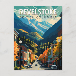 Revelstoke Canada Travel Art Vintage Briefkaart