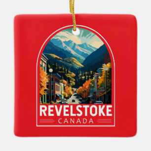 Revelstoke Canada Travel Art Vintage Keramisch Ornament