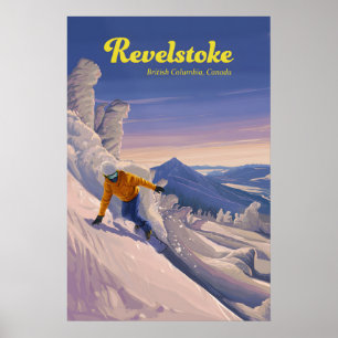 Revelstoke Snowboarden Reisposter Poster