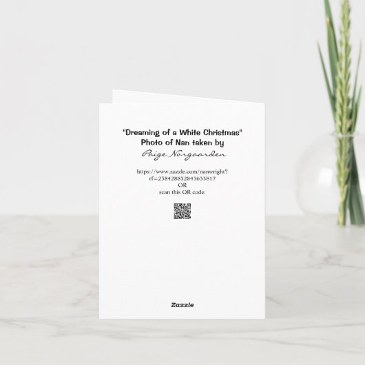 Rêver avec humour d'une carte de Noël blanche (Dos)