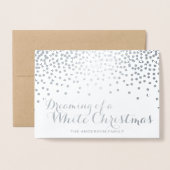Rêver d'une carte blanche en argent de Noël (Devant avec enveloppe)