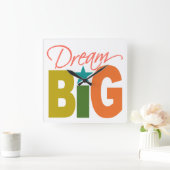 Rêver GRANDE horloge murale personnalisée (Maison)