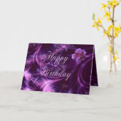 Rêver la carte d'anniversaire rose (Fleur jaune)