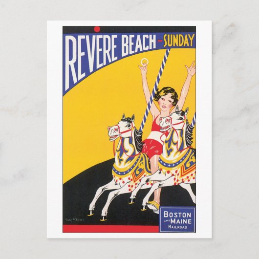 Revere Beach Travel Poster Briefkaart (Voorkant)