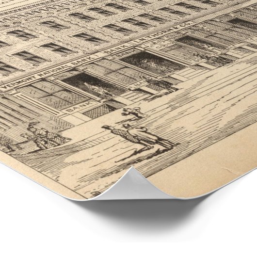 Revere House en Crosby Block in Brattleboro Poster (Hoek)