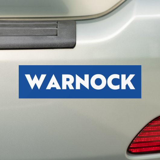 Reverend Warnock Georgia Senaat, blauw wit Bumpersticker (Op auto)