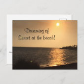 Rêverie de coucher de soleil sur la plage Carte po (Devant / Derrière)