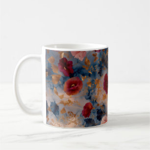 Rêverie de Pétales Dorés – Mug d'Art Floral