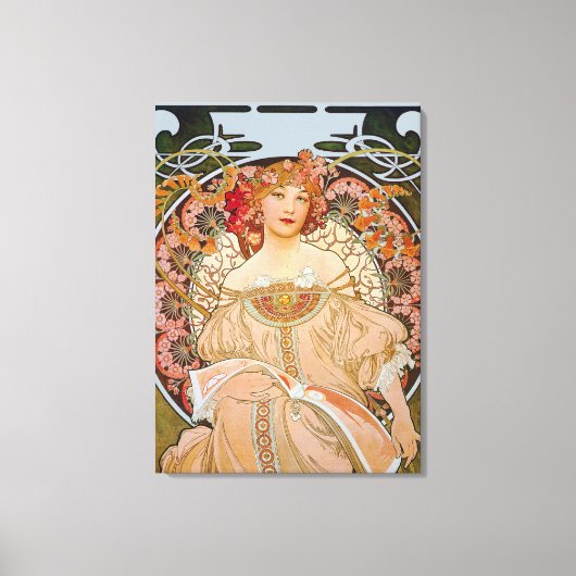 Reverie door Alphonse Mucha Canvas Afdruk (Voorkant)