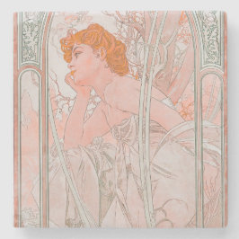 Reverie du Soir (1899) van Alphonse Mucha Stenen Onderzetter