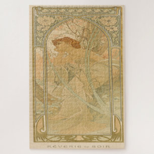 Rêverie du Soir: een art nouveau van Mucha Legpuzzel