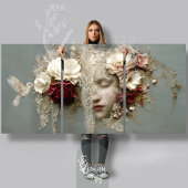 Rêverie en fleurs Triptyque Découpage en papier ép