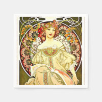 Reverie, kunstschilderij van Alfons Mucha