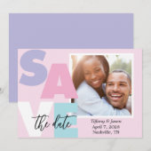 Rêverie printanière Bold Save the Date (Devant / Derrière)