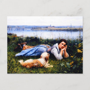 Reverie van Daniel Ridgway Knight Briefkaart