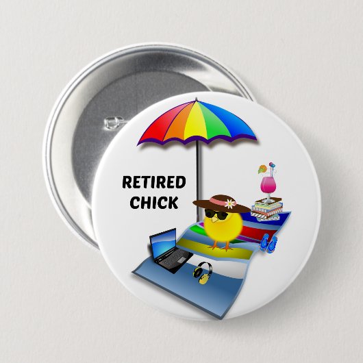 Revermoeid Chick Ronde Button 7,6 Cm (Voorkant /achterkant)