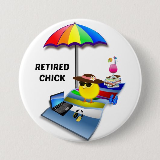 Revermoeid Chick Ronde Button 7,6 Cm (Voorkant)