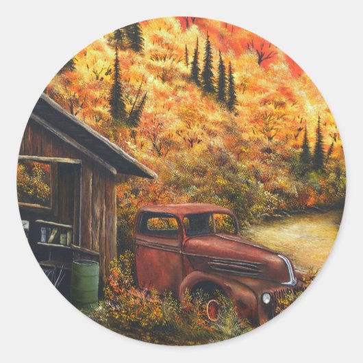 Revermoeid Truck Ronde Sticker (Voorkant)