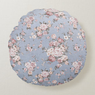 Reversibele Floral Lila Luxury Round Pillow Rond Kussen