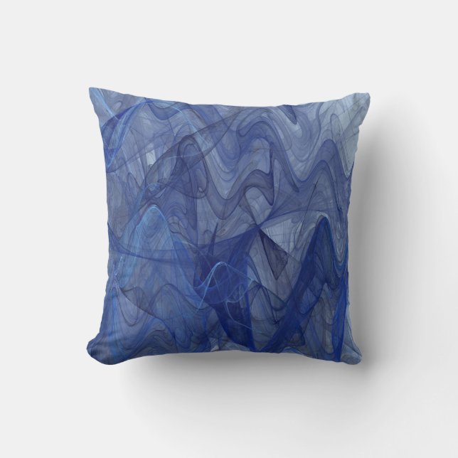 Reversible Abstrait texturé Elegent Blue Coussin (Recto)