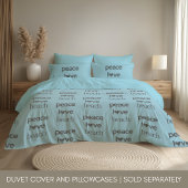 Reversible Blue Peace Love Beach | Coastal Decor Kussensloop