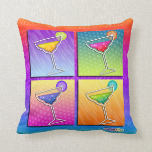 REVERSIBLE Pop Art Margaritas American MoJo Pillow Kussen