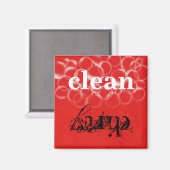 Reversible Red Dirty Clean Lave-vaisselle Magnet (Recto/Verso)
