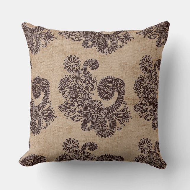 "Reversible Suede Tan Design Coussins décoratifs (Recto)