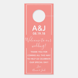 Reversible Welcome & DND Coral Wedding Label