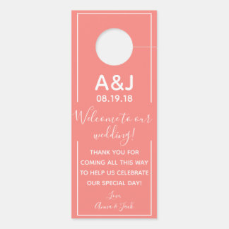 Reversible Welcome & DND Coral Wedding Label