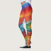 "Rêves célestes arc-en-ciel : Leggings esthétiques (Gauche)