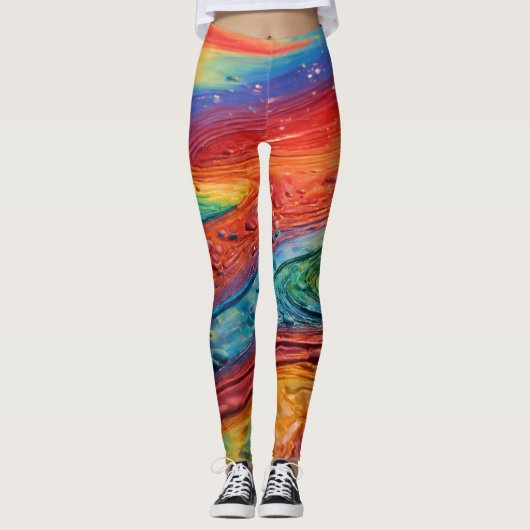 "Rêves célestes arc-en-ciel : Leggings esthétiques (Devant)