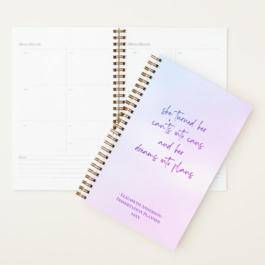 Rêves dans les plans Motivational Dissertation (Devant avec enveloppe)