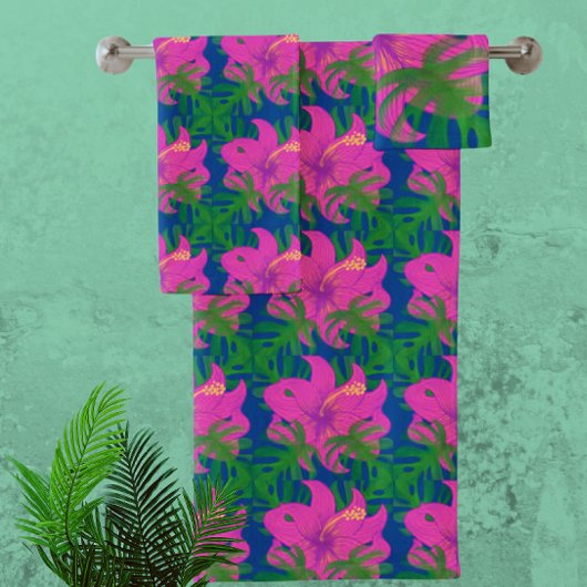 Rêves de forêt tropicale Hibiscus Vert Bleu Rose C