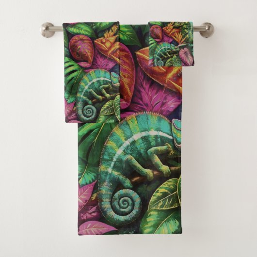 Rêves de jungle de caméléon Motif de surface trans (En situation)