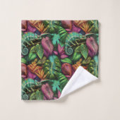 Rêves de jungle de caméléon Motif de surface trans (Gant de toilette)