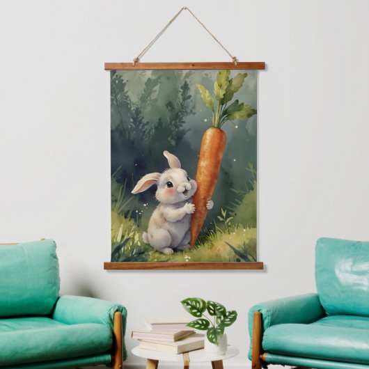 Rêves de lapin : Tapisserie en bois blanc (Salon)