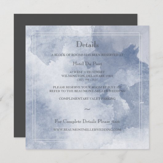 Rêves d'eau | Carte d'information de l'invité (Devant / Derrière)