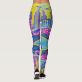 Rêves futuristes : Pink Pastel Cityscape Leggings (Dos)