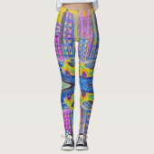 Rêves futuristes : Pink Pastel Cityscape Leggings (Devant)