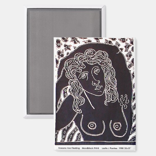 Rêves sont Aimant Rectangle éphémère 6.4cm (Recto/Verso)