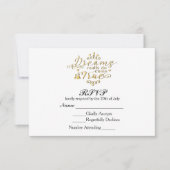 RÊVES VRAIMENT DE VÉRITABLE RSVP Mariage Card (Devant)